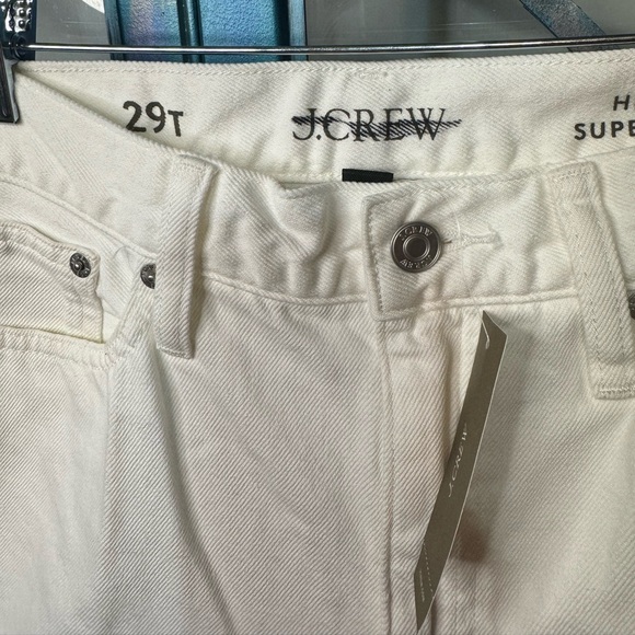 J.Crew Tall White High Rise Super Wide Leg Jeans - T29 - Picture 6 of 7